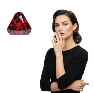Natural Malaya Garnet 2.05 Ct • Rare Reddish Trilliant Cut Loose Gemstone • Over 2 Carats Triangle Shape January Birthstone